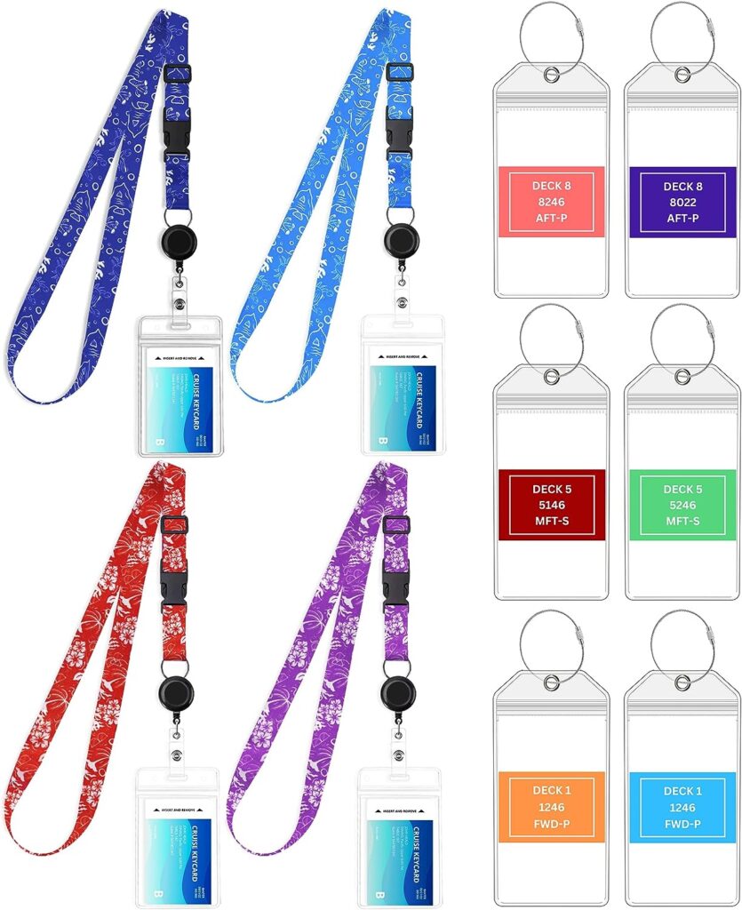 FORINCES 10 Pcs Retractable Cruise Lanyard for Ship Cards Cruise Tags Holders for Luggage, Cruise Essentials Perfect for Easy Identification and Hassle-Free Boarding