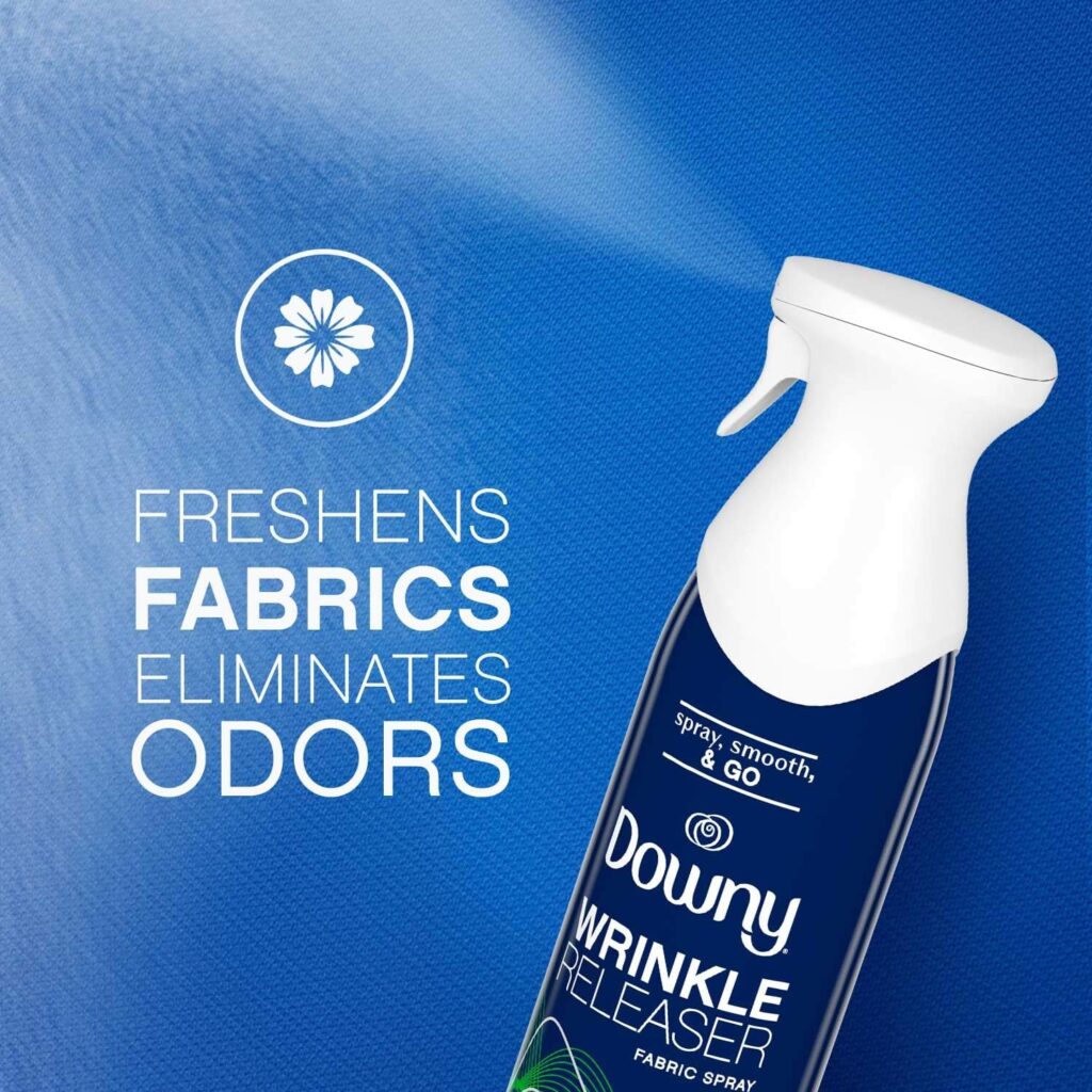 Downy WrinkleGuard Wrinkle Release Fabric Spray, Fresh Scent, 19.4 Total Oz (Pack of 2) - Fabric Refresher, Odor Eliminator  Anti Static