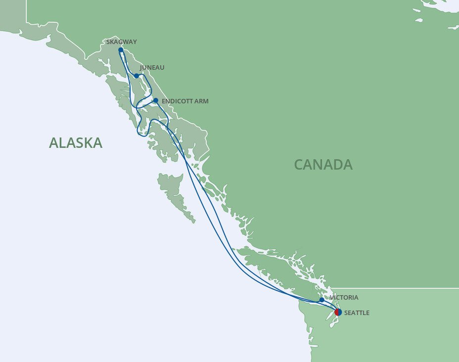 Is There A Map Of The Royal Caribbean Alaska Glacier Cruise