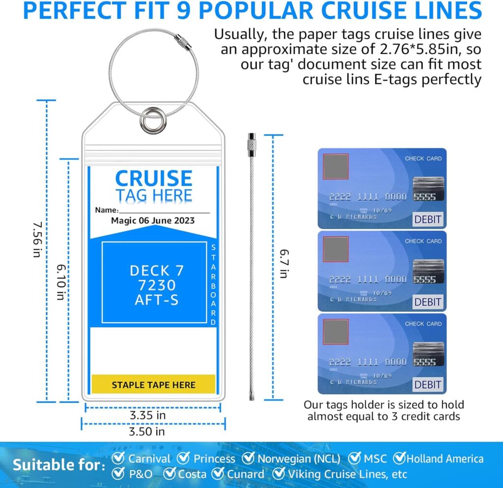 thumbnail image 2 of 120-Pack Wholesale Reusable Cruise Luggage Tag Holders – Fits All Major Cruise Lines, PVC 2 of 6
