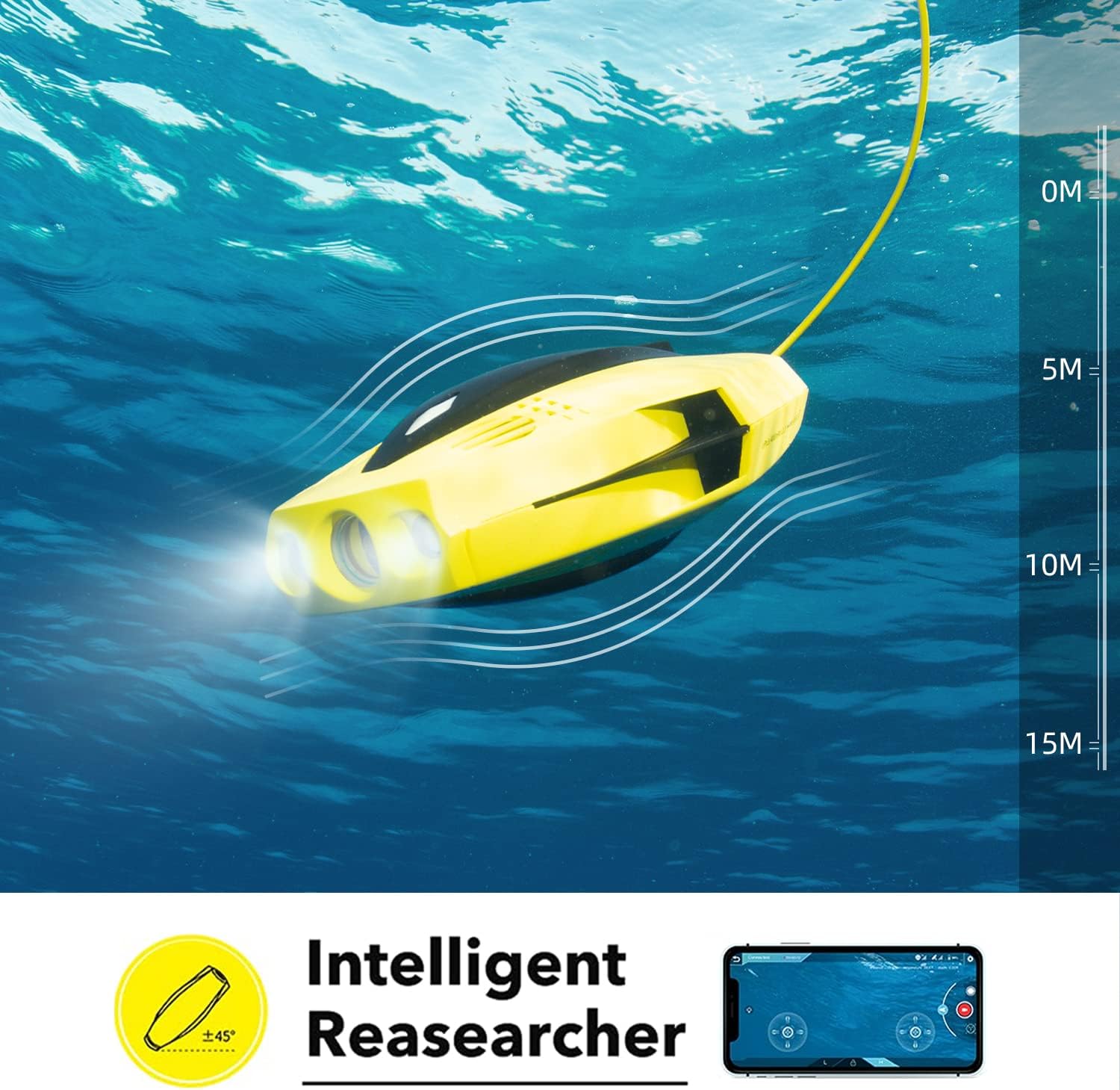 Chasing Dory Underwater Drone Set Smart Camcorders 1080P Full HD Underwater Photography ROV APP Remote Control Real-time Observation with Bluetooth Control, Chasing Backpack