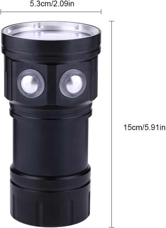 IPX8 18000LM 500M Flashlight, Waterproof Underwater Scuba Diving Lighting Lamp Light Handheld Video Photography Torch with Handle Bracket