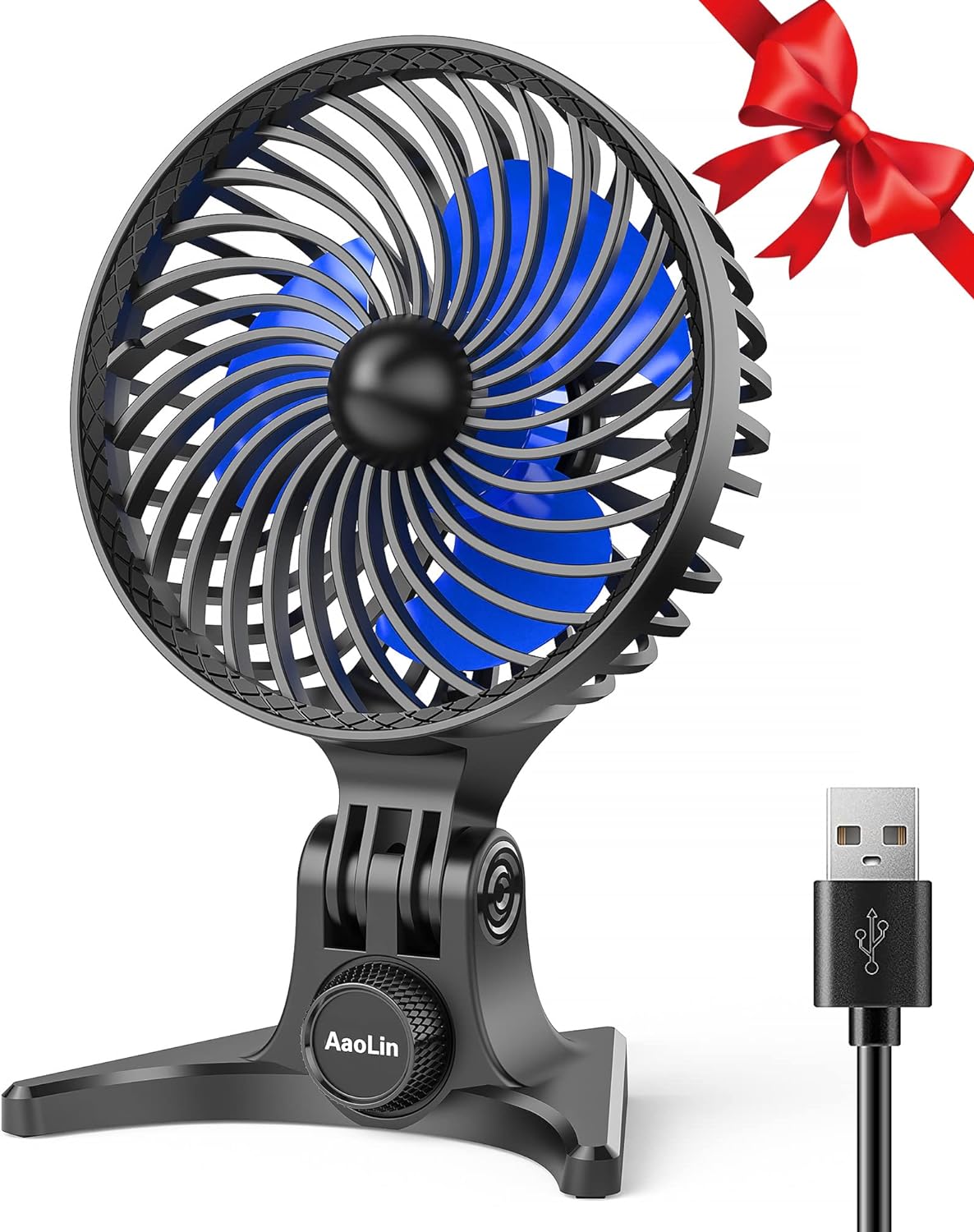 AaoLin USB Desk Fan, Small Fans with CVT Variable Speeds, Strong Cooling Airflow, Quiet Portable, Desktop Mini Personal Table Fan for Room, Home,Office, Bedroom