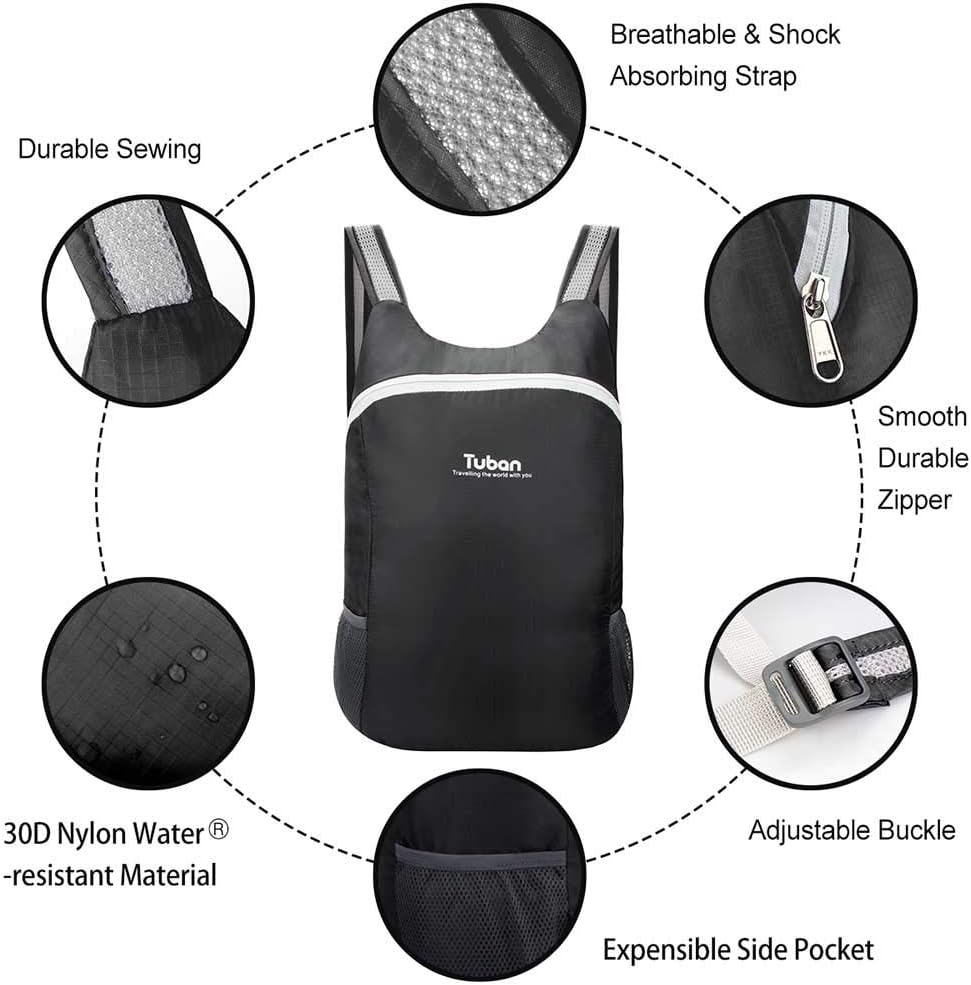 Ultra Lightweight Packable Water Resistant Backpack for Travel Camping Outdoor Hiking Daypack