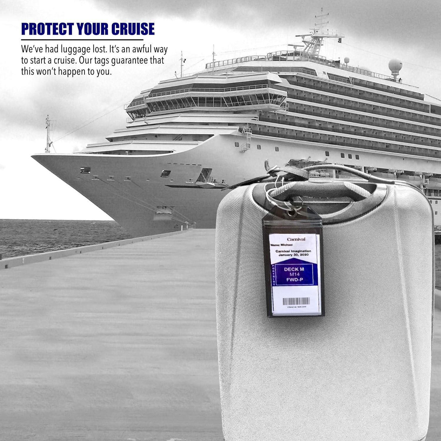 Carnival Luggage Tag Holders by Cruise On [4 Pack] Fits All Carnival Cruise Line Ships  Tags for Cruises in 2024  2025