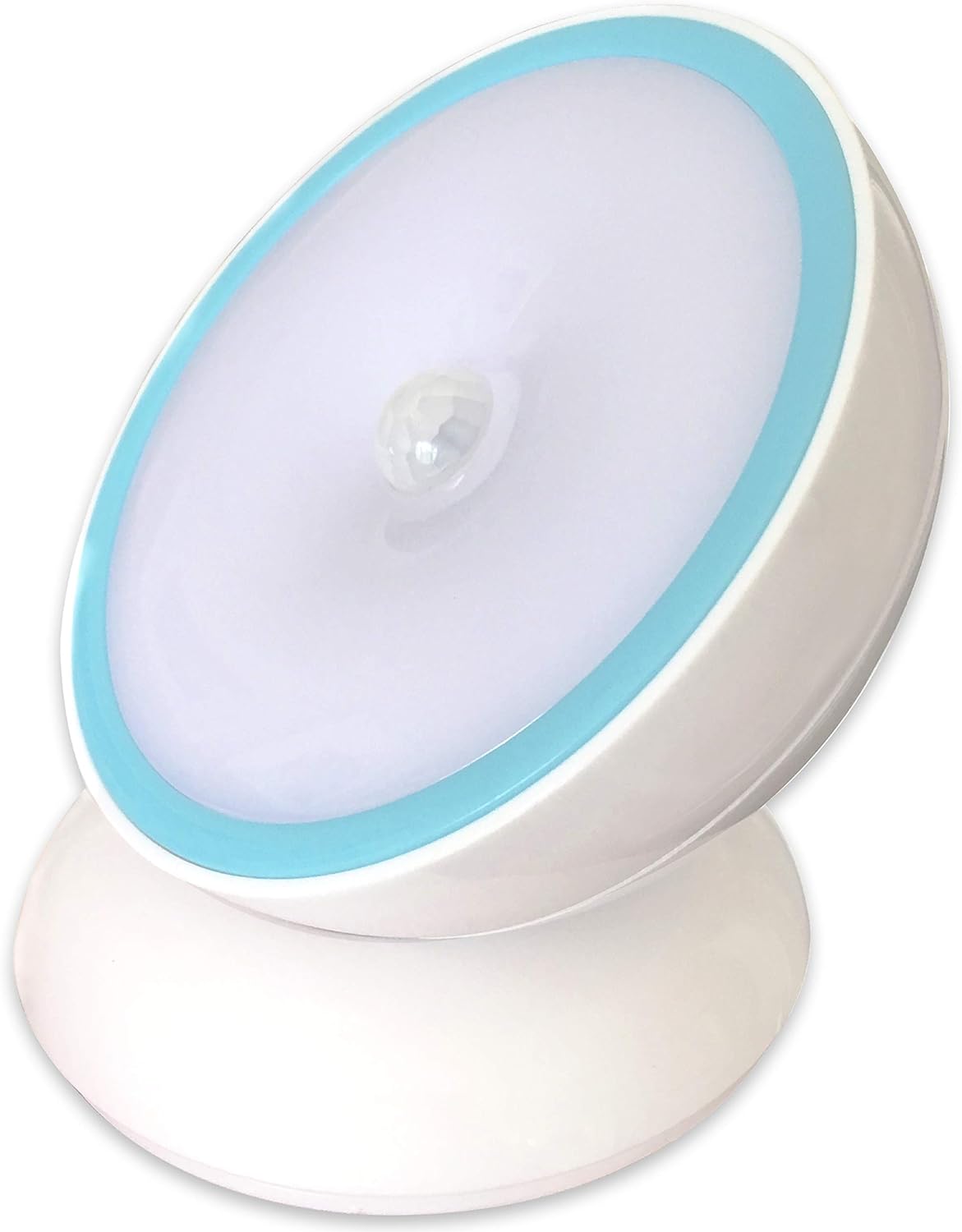 Night Light Motion Sensor [Battery Powered] with Rotating Base for Indoor Use in Bathroom, Hallway, Cruise Cabin  More White