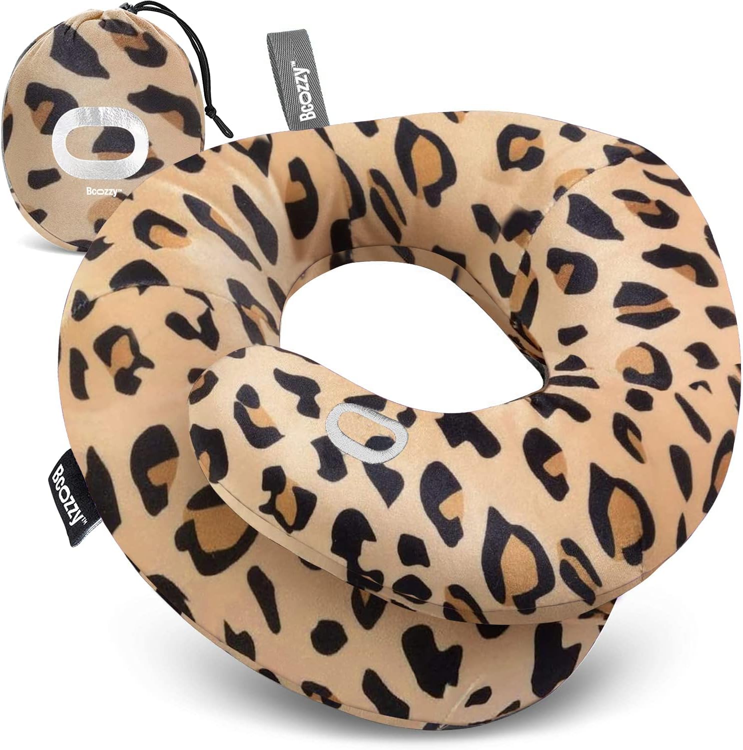BCOZZY Neck Pillow for Travel Provides Double Support to The Head, Neck, and Chin in Any Sleeping Position on Flights, Car, and at Home, Comfortable Airplane Travel Pillow, Large, Navy