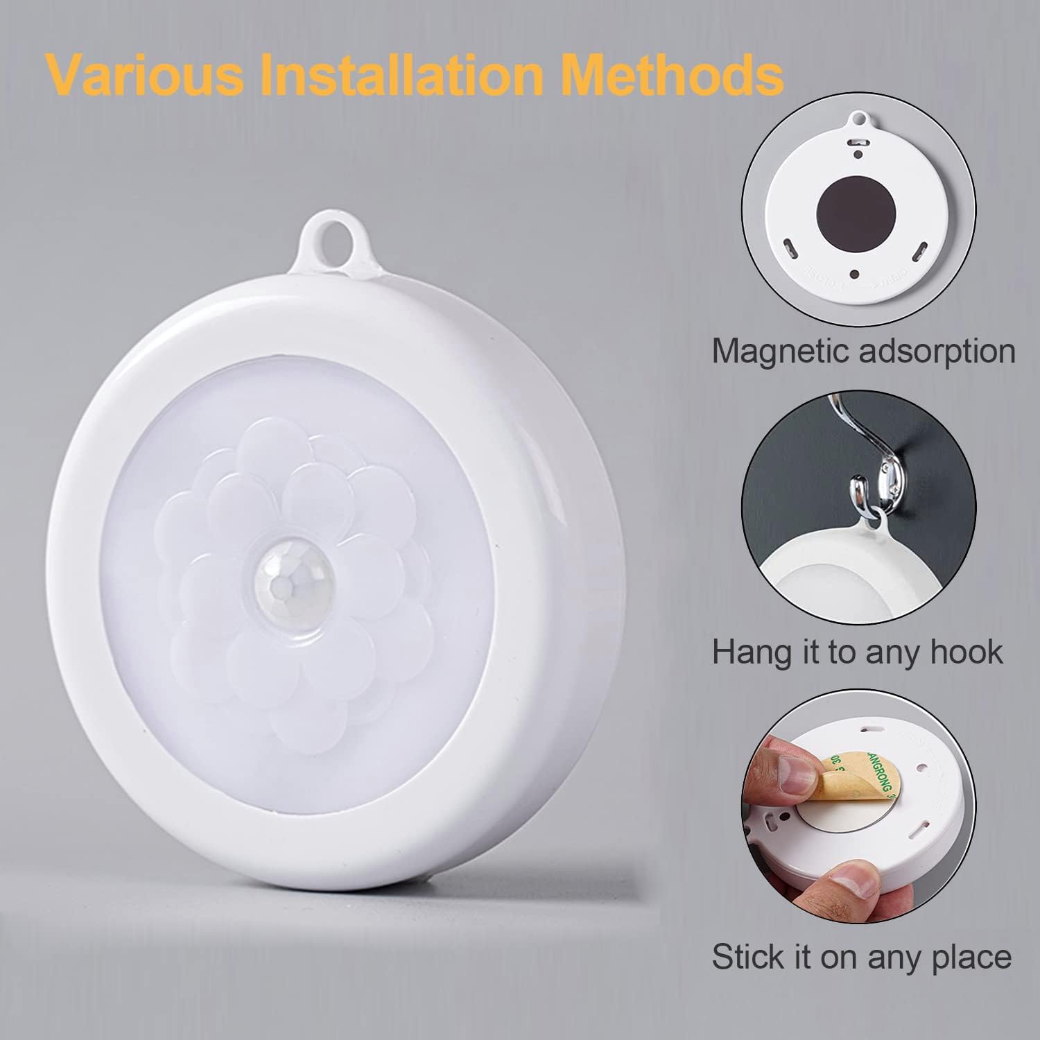 Motion Sensor Light Indoor Battery Powered, Magnetic Stick-On Night Light, Cool White Battery Light for Hallway, Closet, Kids Night Lights for Bedroom, Motion Activated Sensor Light, Stair Lights