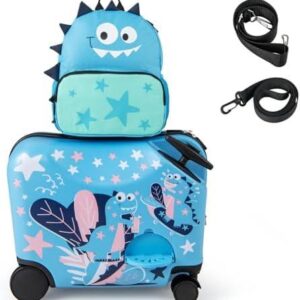 Embark on Adventures with Our Blue Dinosaur Ride-On Luggage!