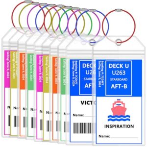 Carnival Luggage Tag Holders Fits All Carnival Cruise/NCL(Norwegian)/Princess/Holland America/MSC Line Ships & Tags for Cruises in 2024 & 2025(10pack)