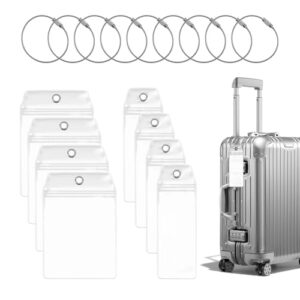 Yenblow 8-Pack Cruise Luggage Tag Holders, 2-Size Style Clear Reusable Luggage Tag Essentials Suitable with Steel Loops for Dream, Fantasy, Magic, Wonder, Wish & Treasure