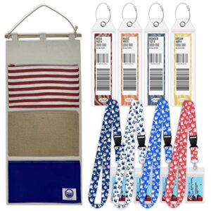 Disney Cruise Essentials (3 Items) Fish Extender, Luggage Tags [4] & Lanyards [4]