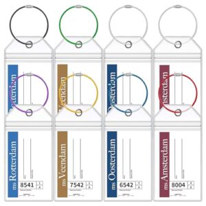 8 Pack Holland America Luggage Tag Holders, Zip Seal Clear Cruise Carnival Luggage Tag Holder with Steel Loops Fits All for Holland America & Carnival Cruise Essentials Must Haves (8)