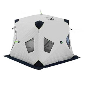 AkosOL Outdoor Fishing Warm Tent Camping Gear Insulated Ice Fishing Tent Heat Reflective Fabric Five-Layer Insulation with Ice Fishing Mat, Silver