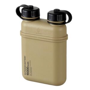 ELECOM NESTOUT Rugged Power Bank, 15000mAh Outdoor Charger, 32W USB-C Fast Charging PD, Waterproof IP67, Durable Shockproof, Battery Pack for iPhone Tablet Hiking Travel Camping (Beige, 15000mAh)