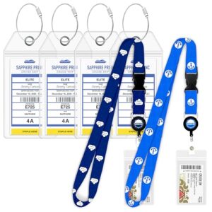 Princess Cruise Luggage Tag Holder by Cruise On [4 Pack] Fits All Princess Ships & Tags, Cruise Ship Essentials 2024 & 2025 - Clear Luggage Tags for Cruise Ships