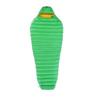 Goose Down Sleeping Bag Outdoor Camp Ultra Dry White Mummy Type Sleeping Gear Water Repellent Down Sleeping Bag (Green L)