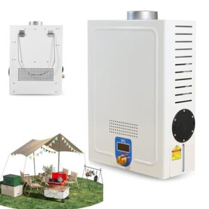 Aredwhiterui 3.6L Portable Diesel Water Heater, 4LPM Tankless Instant Water Heater - LCD Display+6 Gear Modes+Smart Control, for RV Camping Cabin Barn Boat, DC 12V