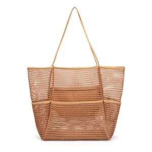 Beach Bag - Mesh Tote Bag for Women Waterproof Pool Bag for Travel Family Pool Beach Vacation Cruise Essentials 2025
