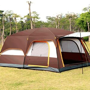 5-8 Person Deluxe Family Tent,Tent with Separate Living and Sleeping Area, Easy to Pitch Camping Gear for Outdoor Adventure (Brown 5)